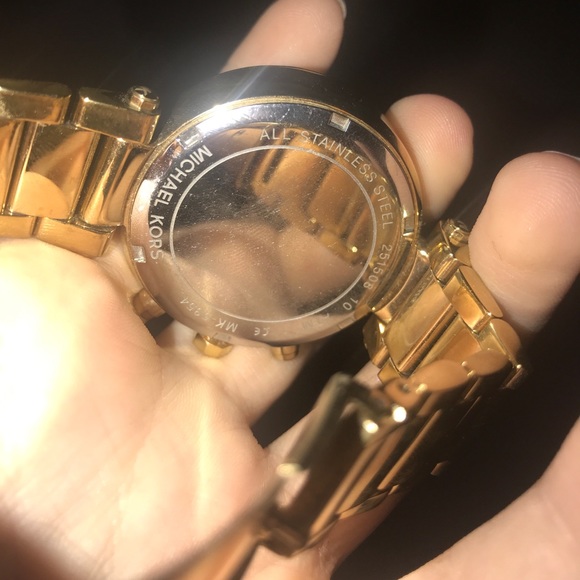 Small Woman’s Gold and Diamond Michael Kors Watch - Picture 3 of 4